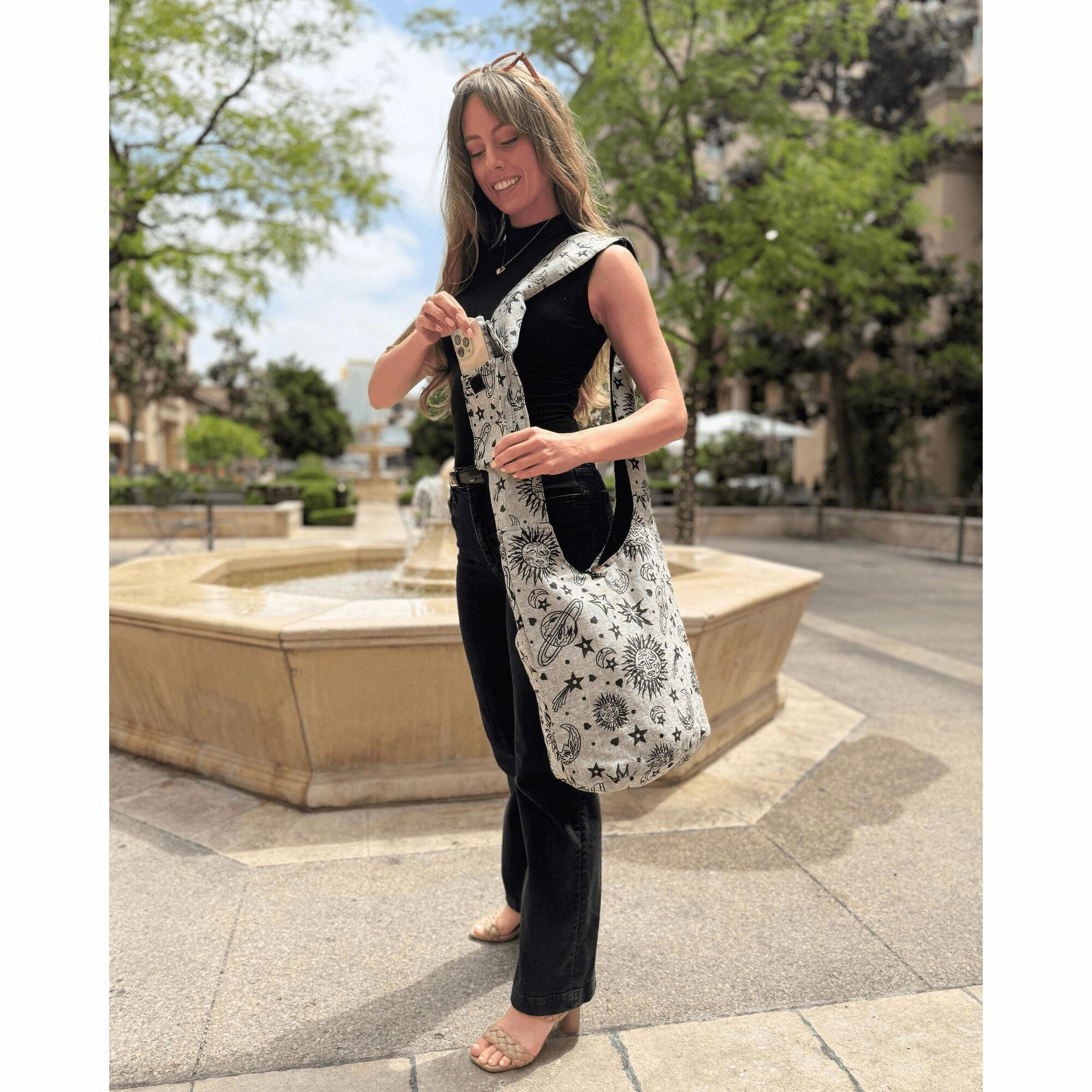 Kathmandu Collection Celestial Print Hobo Bag