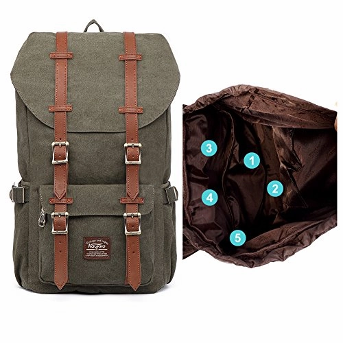 Kaukko Laptop Outdoor Backpack, Travel Hiking& Camping Rucksack Pack, Casual Large College School