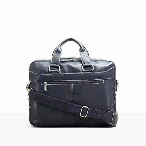 Kenneth Cole "Take The Op-Port-unity" Leather Double Gusset 15.6" Laptop Briefcase (Black)