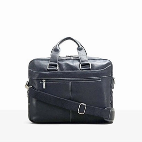 Kenneth Cole "Take The Op-Port-unity" Leather Double Gusset 15.6" Laptop Briefcase (Black)