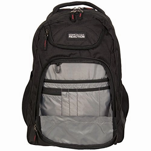 Kenneth Cole Reaction 1680D Polyester And Shadow Ripstop Double Gusset 17 Computer Backpack,
