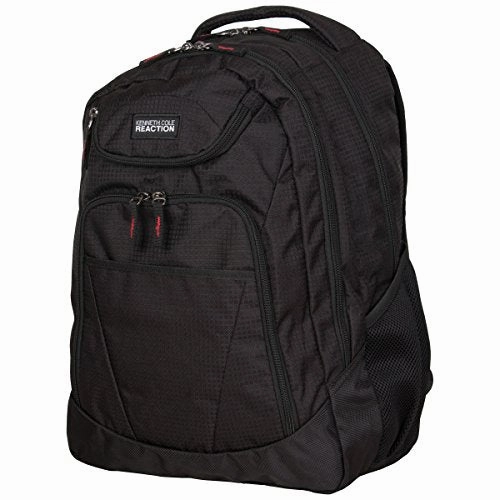 Kenneth Cole Reaction 1680D Polyester And Shadow Ripstop Double Gusset 17 Computer Backpack,