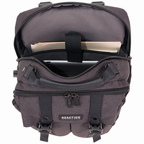 Kenneth Cole Reaction 600D Polyester Dual Compartment 15.6 Computer Business Backpack, Charcoal,