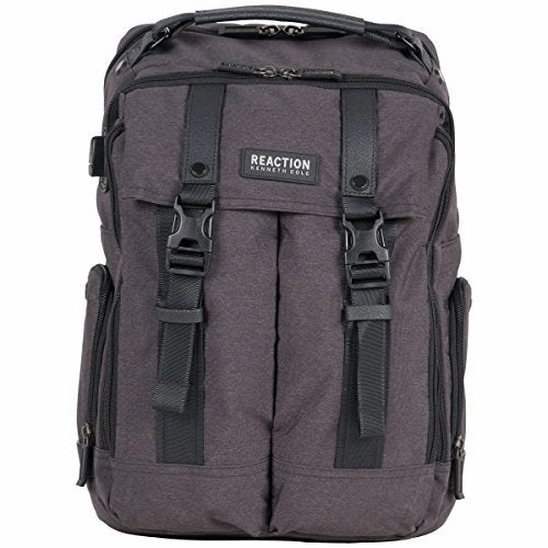 Kenneth Cole Reaction 600D Polyester Dual Compartment 15.6 Computer Business Backpack, Charcoal,