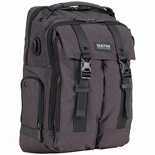 Kenneth Cole Reaction 600D Polyester Dual Compartment 15.6 Computer Business Backpack, Charcoal,