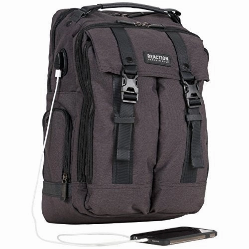 Kenneth Cole Reaction 600D Polyester Dual Compartment 15.6 Computer Business Backpack, Charcoal,