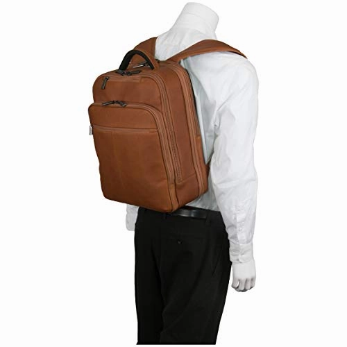 Kenneth Cole Reaction Colombian Leather Double Compartment Ez-scan 16 Laptop Business Backpack,