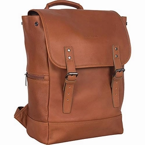 Kenneth Cole Reaction Colombian Leather Single Compartment Flapover 14.1 Laptop Backpack (Rfid),