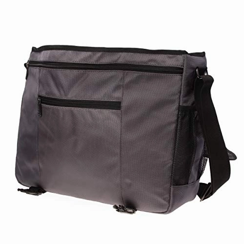 Kenneth Cole Reaction Flapover Castlerock Single Gusset 17 inch Messenger Bag for Laptops - Charcoal Gray
