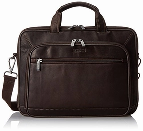 Kenneth Cole Reaction Leather Double Gusset Computer Case, Brown, One Size