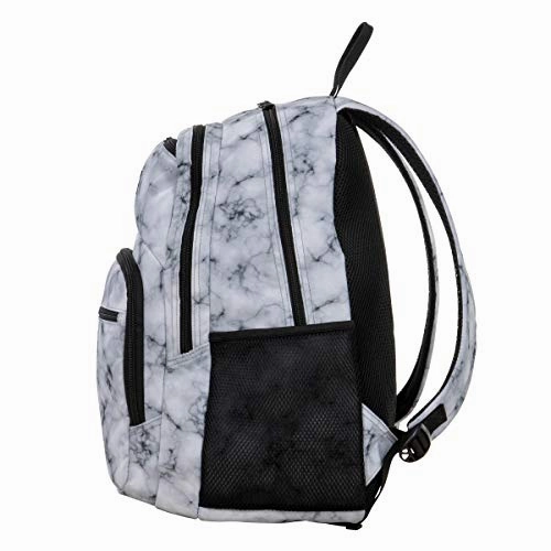 Kenneth Cole Reaction Printed Dual Compartment 16 Laptop & Tablet Backpack for School, Travel, & Work, White Marble, Laptop