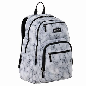 Kenneth Cole Reaction Printed Dual Compartment 16 Laptop & Tablet Backpack for School, Travel, & Work, White Marble, Laptop