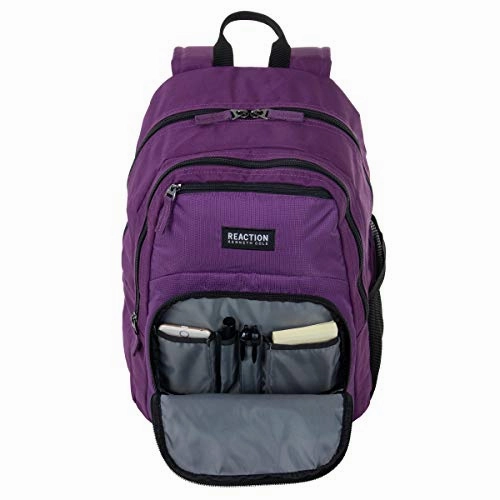 Kenneth Cole Reaction Printed Dual Compartment 16 Laptop & Tablet Backpack for School, Travel, & Work, White Marble, Laptop
