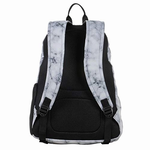 Kenneth Cole Reaction Printed Dual Compartment 16 Laptop & Tablet Backpack for School, Travel, & Work, White Marble, Laptop