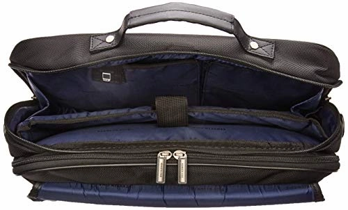 Kenneth Cole Reaction Tech-IT Flapover Pull-Thru Handle Anti-Theft RFID 15.6" Laptop & Tablet Business Portfolio With USB Charging Port, Black