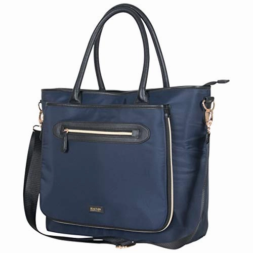 Kenneth Cole Reaction Women's Silky Polyester Top Zip 15" (RFID) Laptop Tote Navy One Size