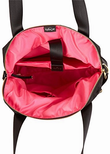 Kipling Camryn Solid Laptop Handbag, Black Patent Combo