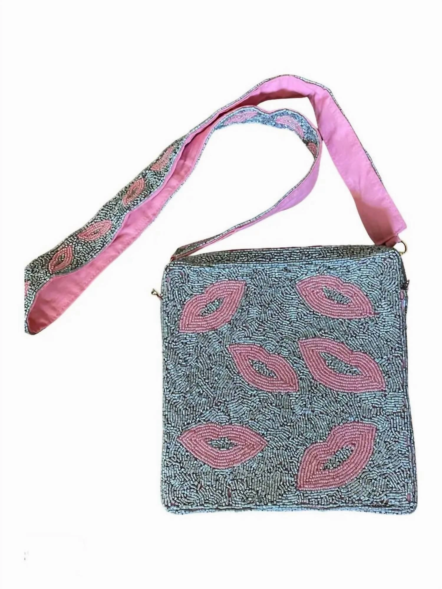 Kiss Me Beaded Bag In Multi