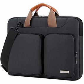 Lacdo 360 Protective Laptop Shoulder Bag Sleeve Case for 13 Inch New MacBook Air | MacBook Pro Touch Bar 2016-2020 | Surface Book 3 2 | MacBook Pro Retina 2012-2015 | 13" HP Acer ASUS Computer, Black