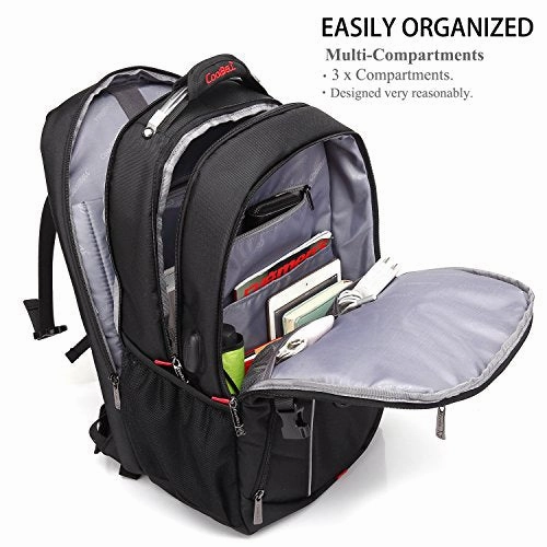 Laptop Backpack , Coolbell 18.4 Inch Computer Bag With Usb Port Water-Resistant Rucksack Hiking