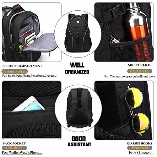 Laptop Backpack , Coolbell 18.4 Inch Computer Bag With Usb Port Water-Resistant Rucksack Hiking