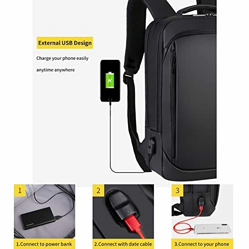 Laptop Backpack Casual Daypacks 15.6" Briefcase Convertible Water Resistant Business Travel Rucksack with USB Charging Port Large College School Bookbag Computer Laptop Bag Work Backpack for Teens Men