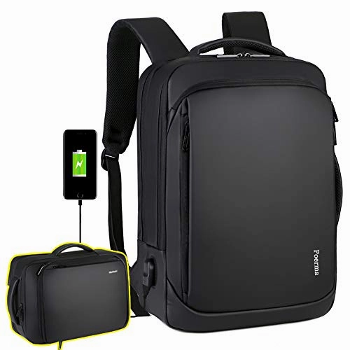 Laptop Backpack Casual Daypacks 15.6" Briefcase Convertible Water Resistant Business Travel Rucksack with USB Charging Port Large College School Bookbag Computer Laptop Bag Work Backpack for Teens Men