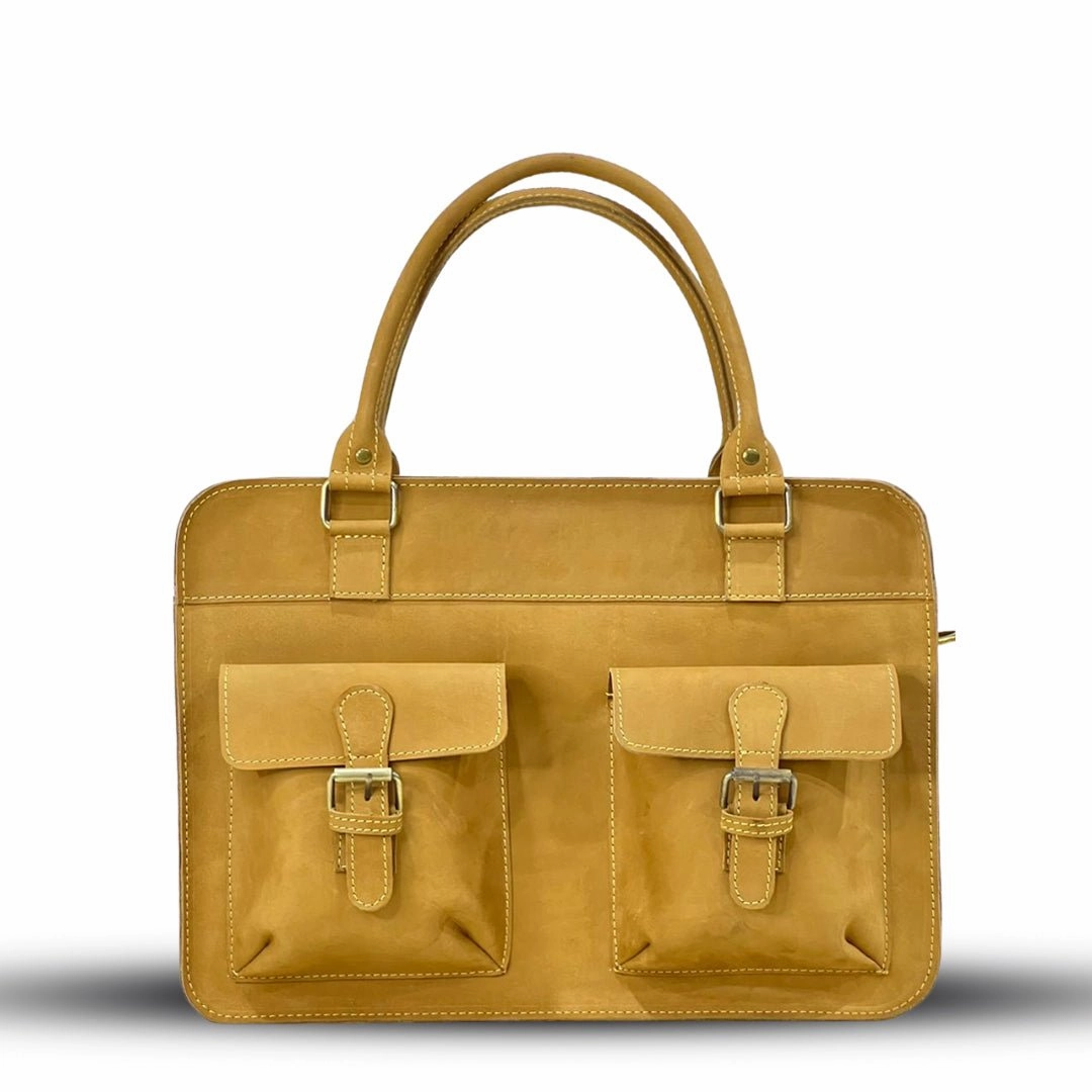 Laptop Bag Nubuck Camel Color