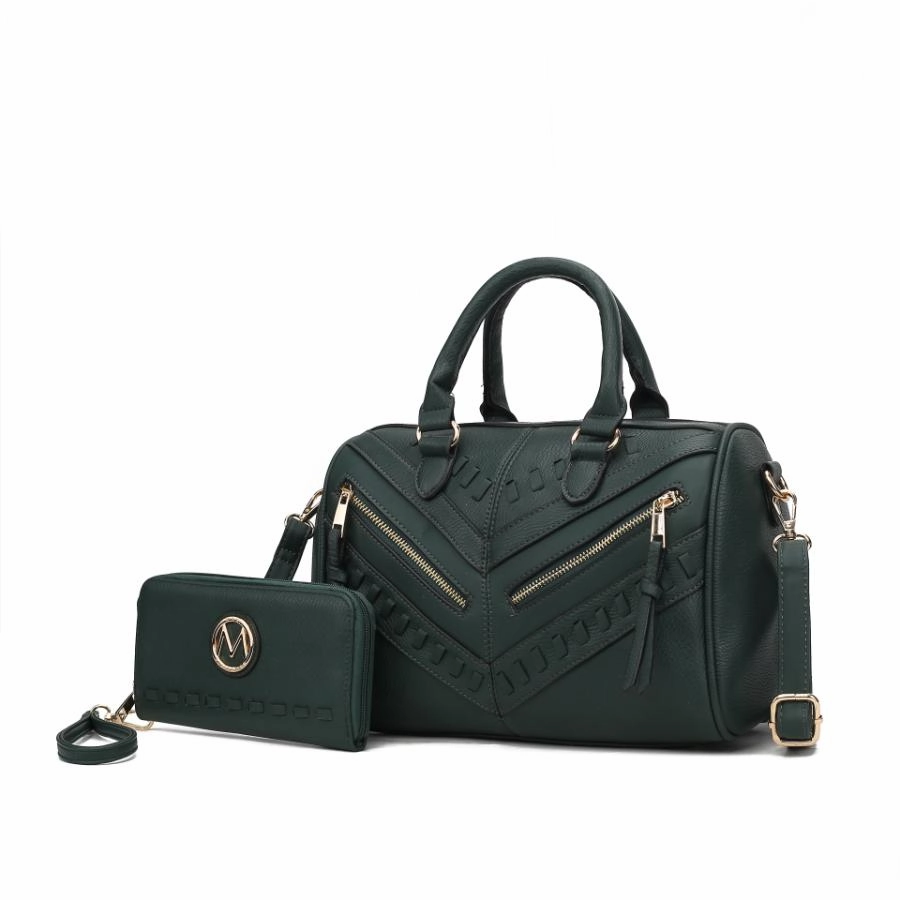 Lara Vegan Leather Womens Satchel with wallet - 2 pieces