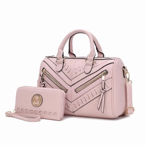 Lara Vegan Leather Womens Satchel with wallet - 2 pieces