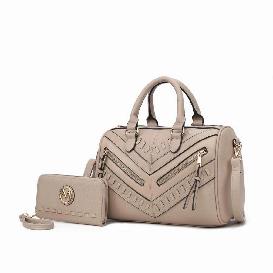 Lara Vegan Leather Womens Satchel with wallet - 2 pieces