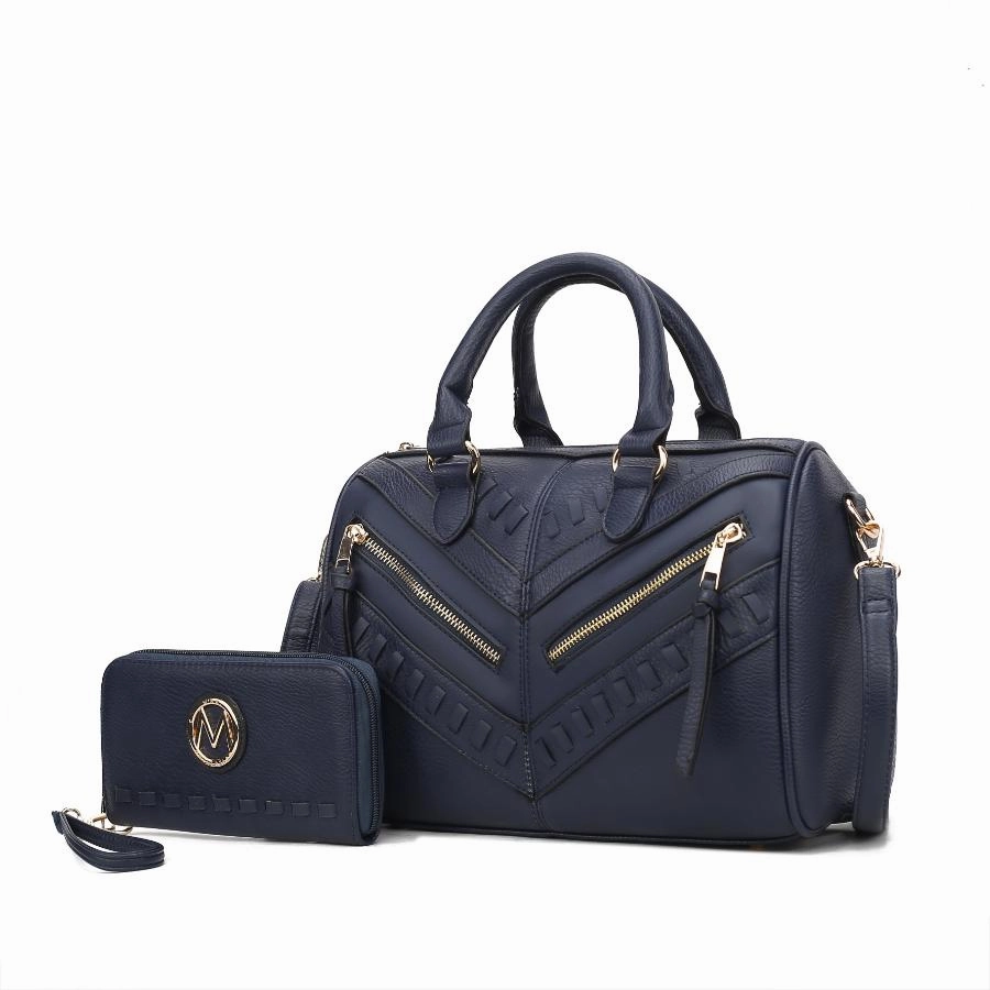 Lara Vegan Leather Womens Satchel with wallet - 2 pieces