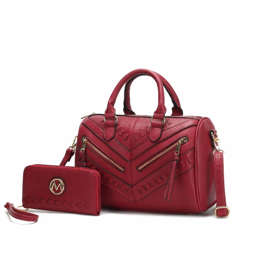 Lara Vegan Leather Womens Satchel with wallet - 2 pieces