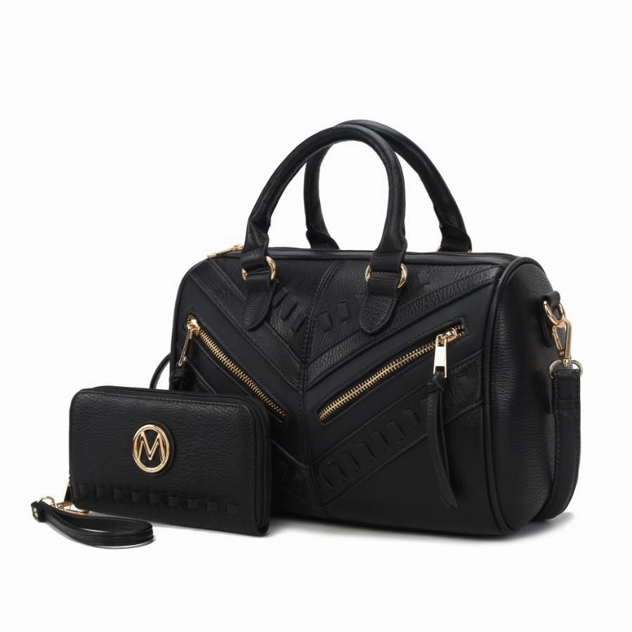 Lara Vegan Leather Womens Satchel with wallet - 2 pieces