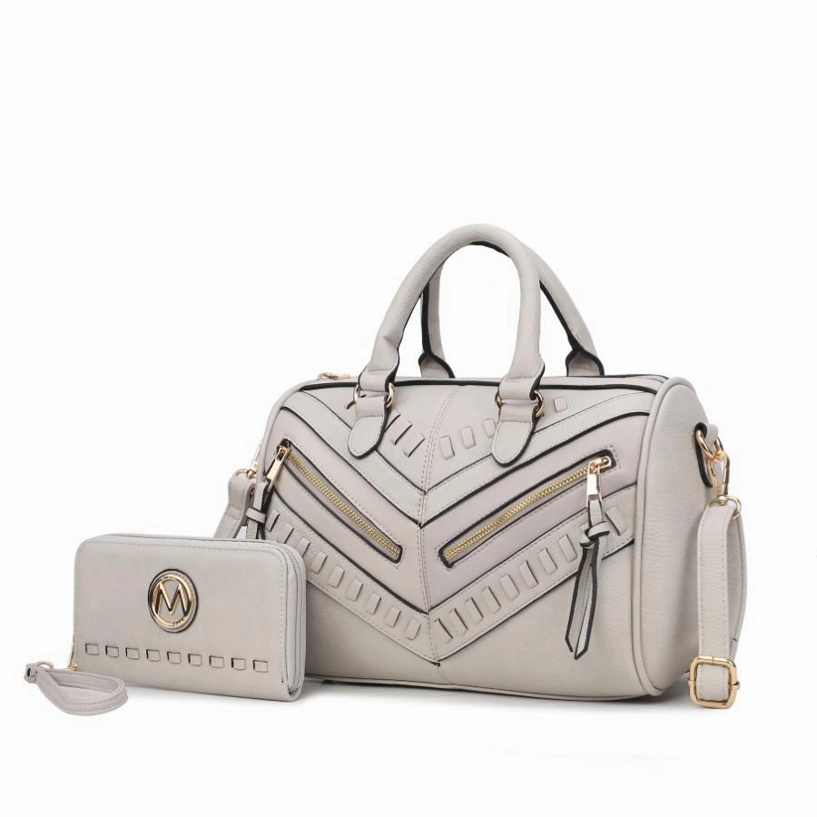 Lara Vegan Leather Womens Satchel with wallet - 2 pieces