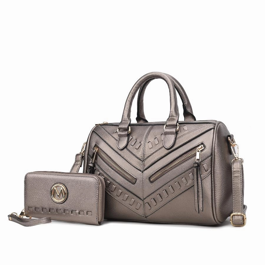 Lara Vegan Leather Womens Satchel with wallet - 2 pieces