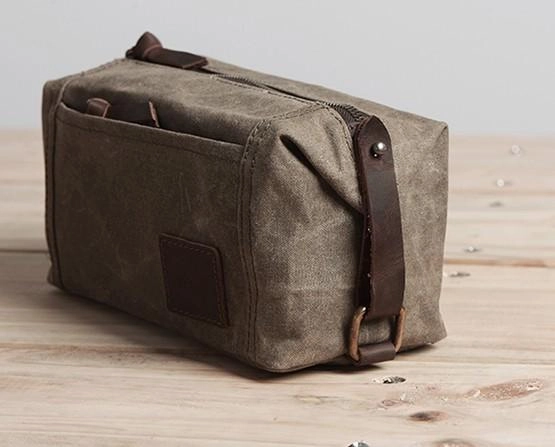 Large Canvas Green Mens Clutch Bag Zipper Wristlet Bag Phone Purse for Men
