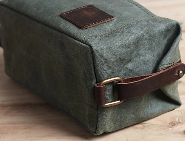 Large Canvas Green Mens Clutch Bag Zipper Wristlet Bag Phone Purse for Men