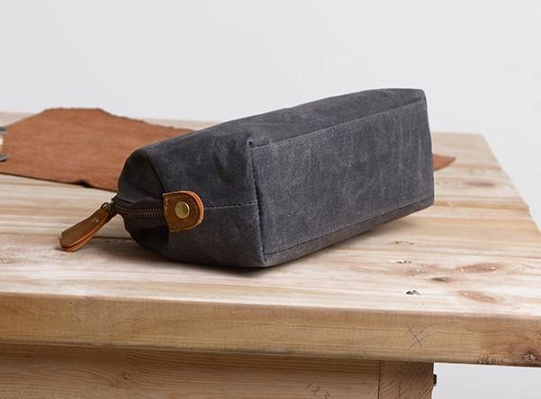 Large Canvas Mens Clutch Bag Zipper Wristlet Bag Phone Purse for Men