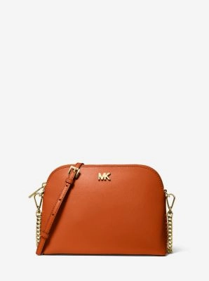 Large Crossgrain Leather Dome Crossbody Bag