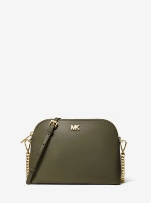 Large Crossgrain Leather Dome Crossbody Bag