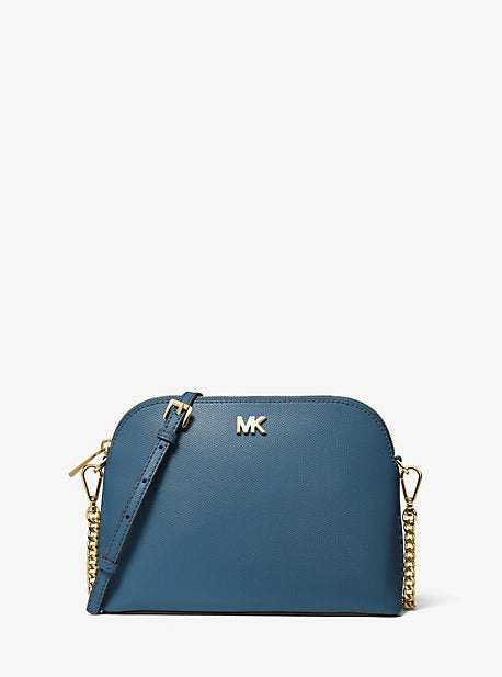 Large Crossgrain Leather Dome Crossbody Bag