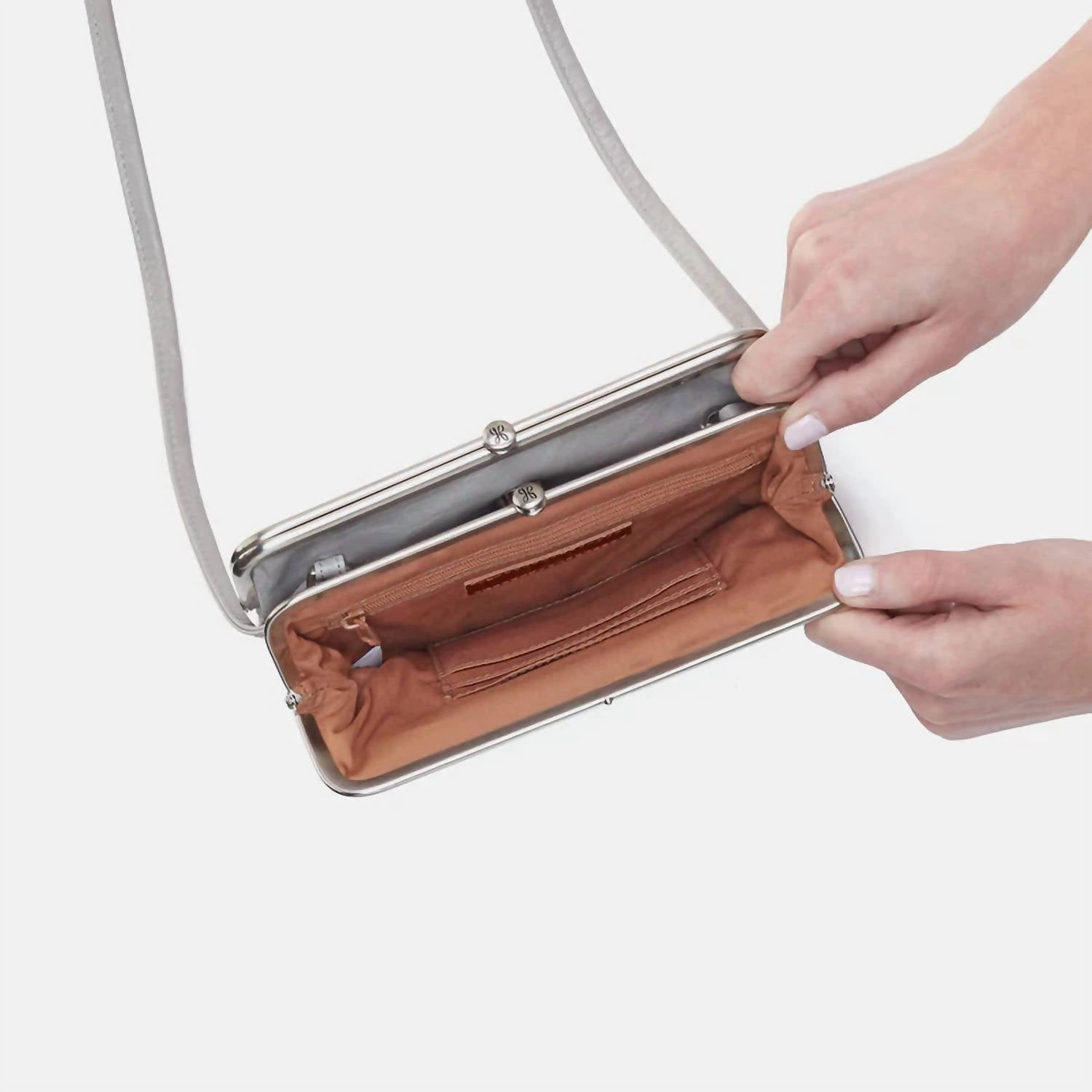 Lauren Clutch Crossbody Bag In Light Grey