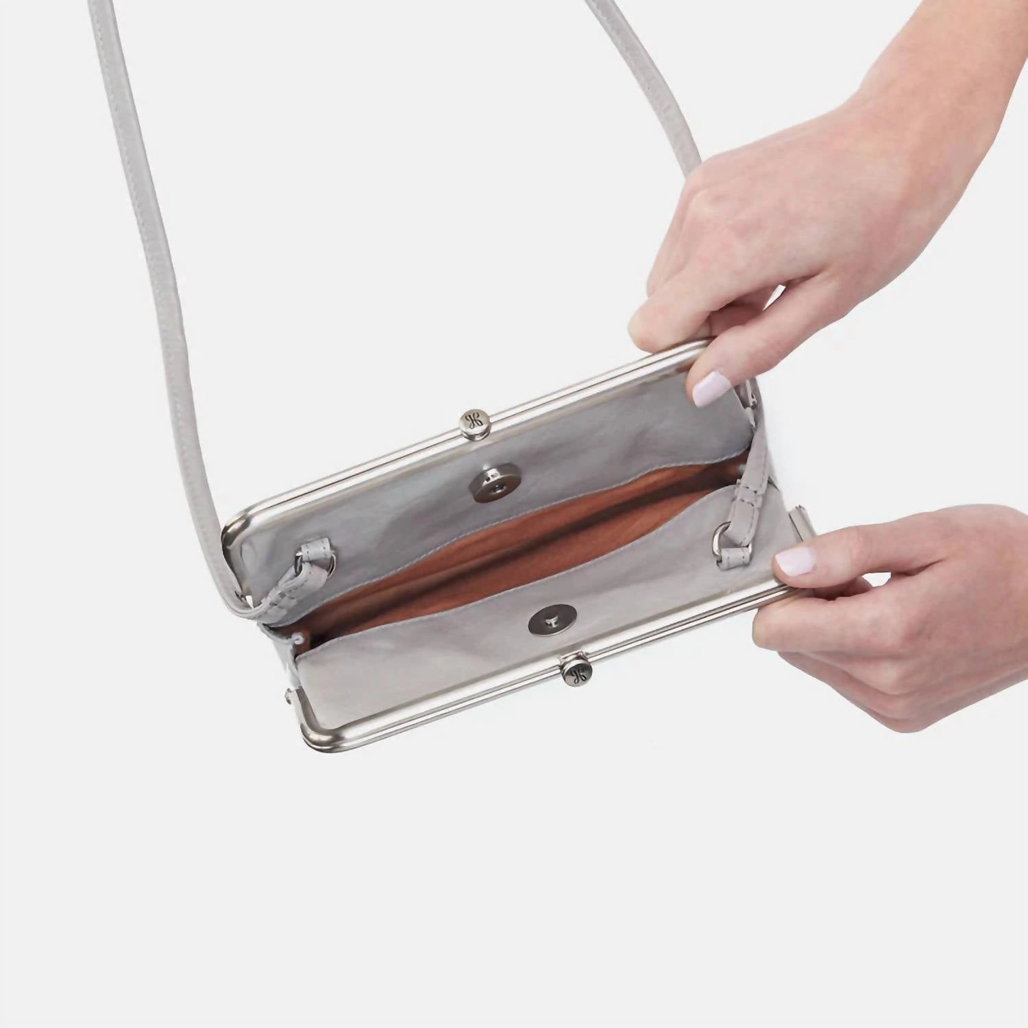 Lauren Clutch Crossbody Bag In Light Grey