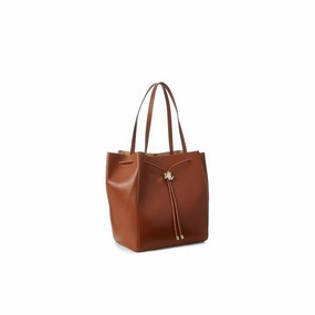 LAUREN Ralph Lauren Leather Medium Andie Drawstring Tote Tan
