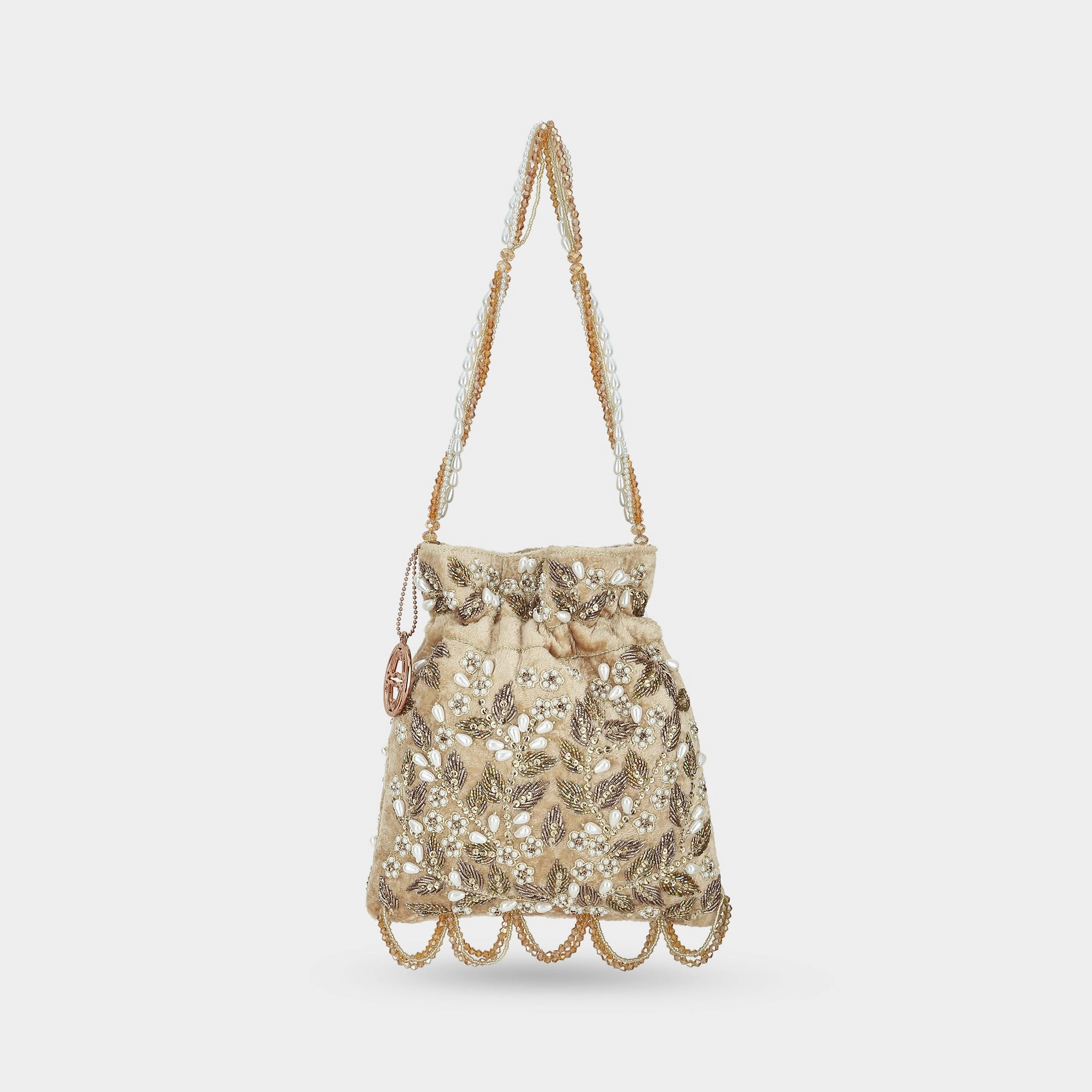 Lavie Luxe Bead Rose Gold Medium Women's Potli Rose