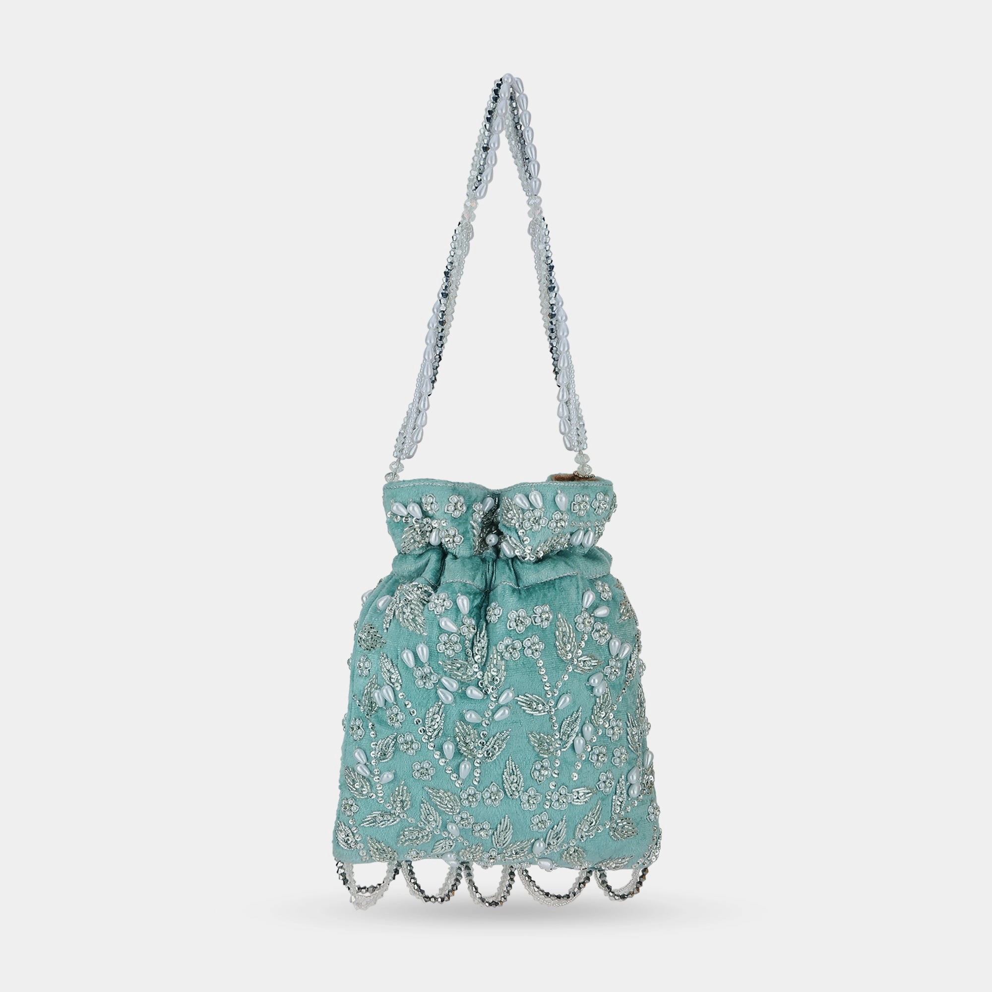 Lavie Luxe Bead Silver Medium Women's Potli Rose