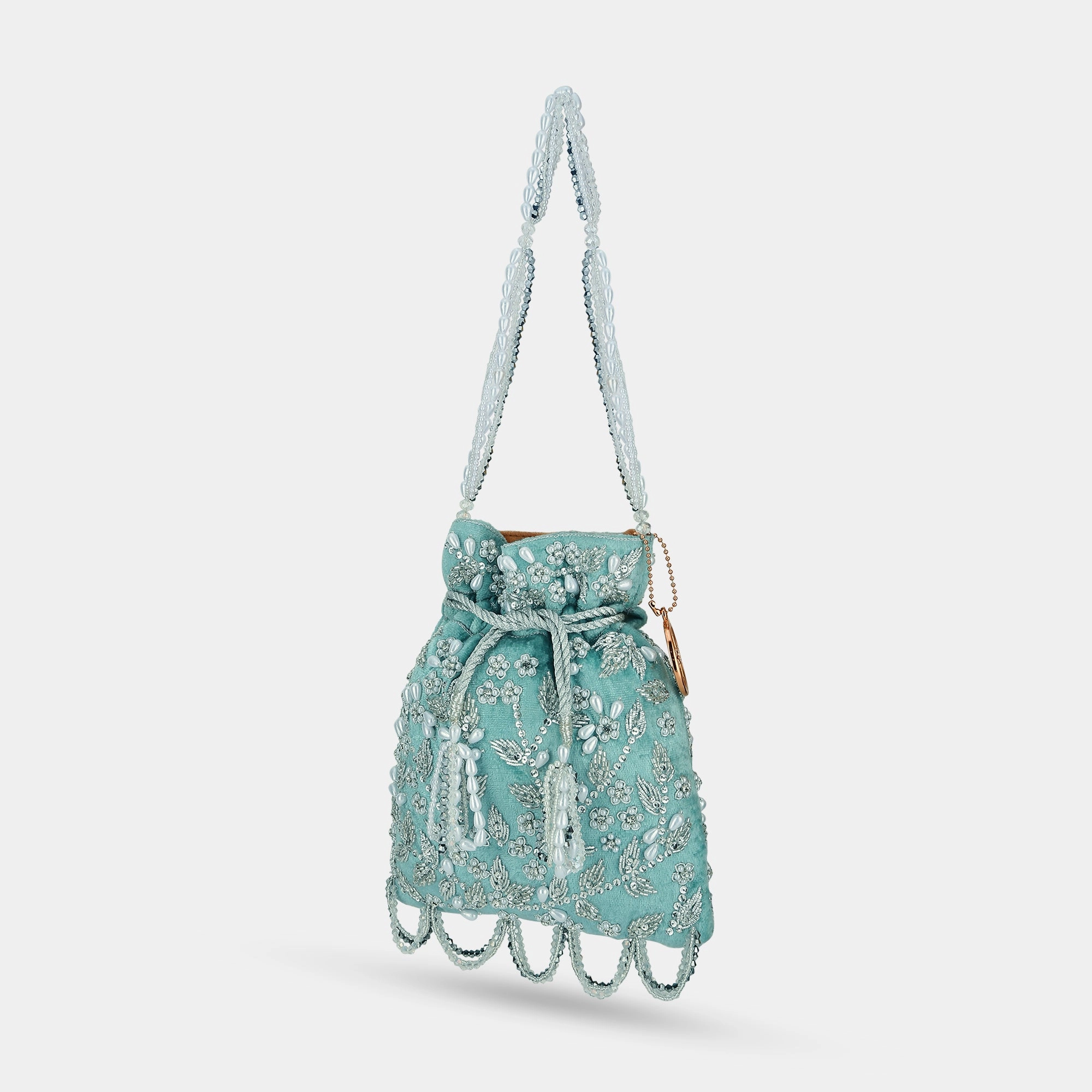 Lavie Luxe Bead Silver Medium Women's Potli Rose