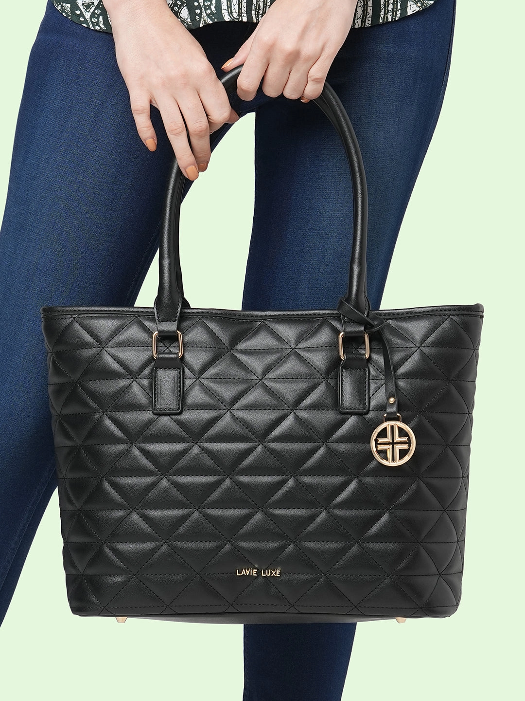 Lavie Luxe Black Large Women's Dia Sherry Tote Bag