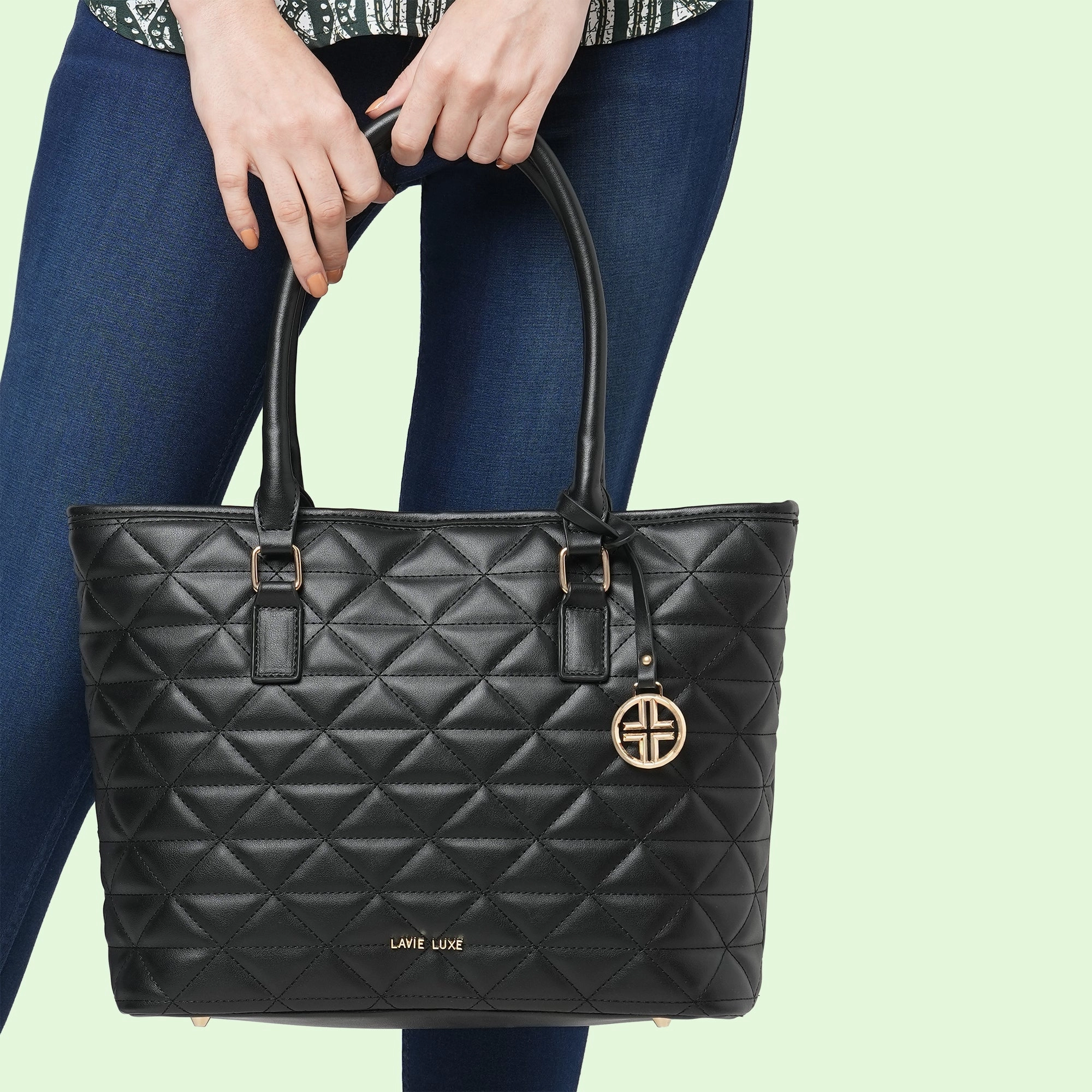 Lavie Luxe Black Large Women's Dia Sherry Tote Bag